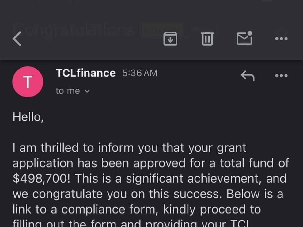 Approved Beneficiary, TCL Finance, Grant Program grant ceremony