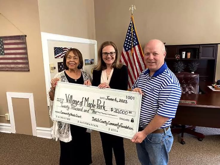 Village of Maple Park, DeKalb County Community Foundation grant ceremony