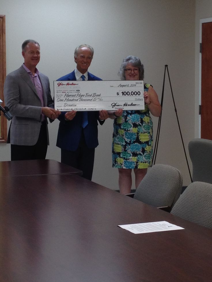 Harvest Hope Food Bank, Jim Hudson Automotive Donation grant ceremony