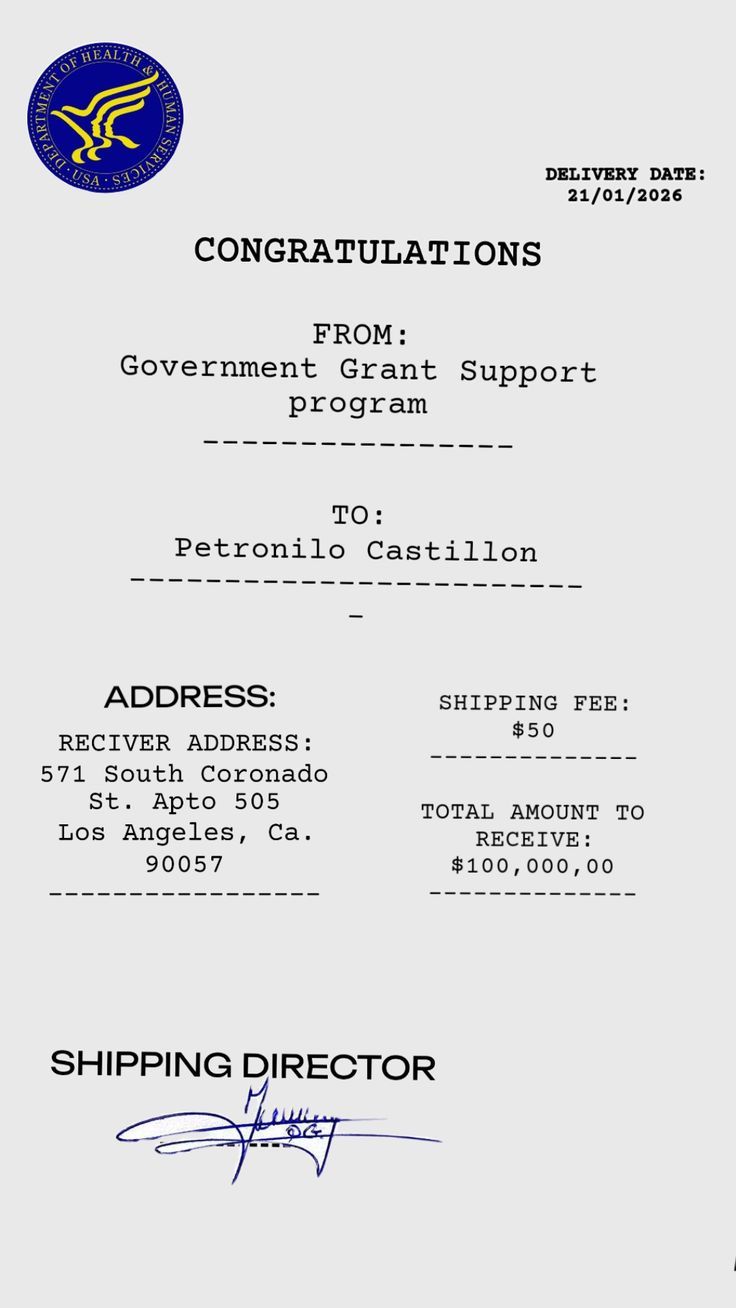 Petronilo Castillon, Los Angeles, Government Grant Support Program, DHHS grant ceremony