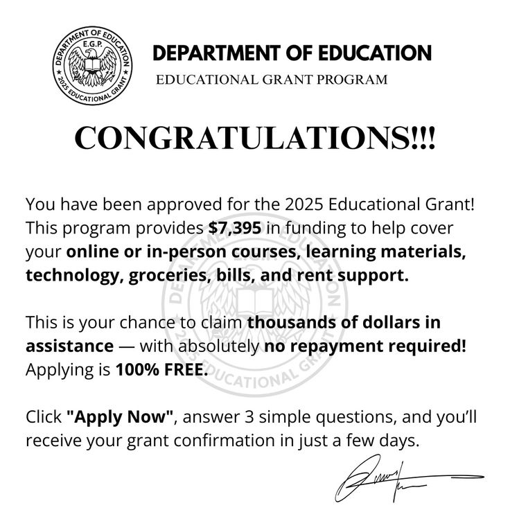 2025 Educational Grant Recipient, Department of Education, Educational Grant Program grant ceremony
